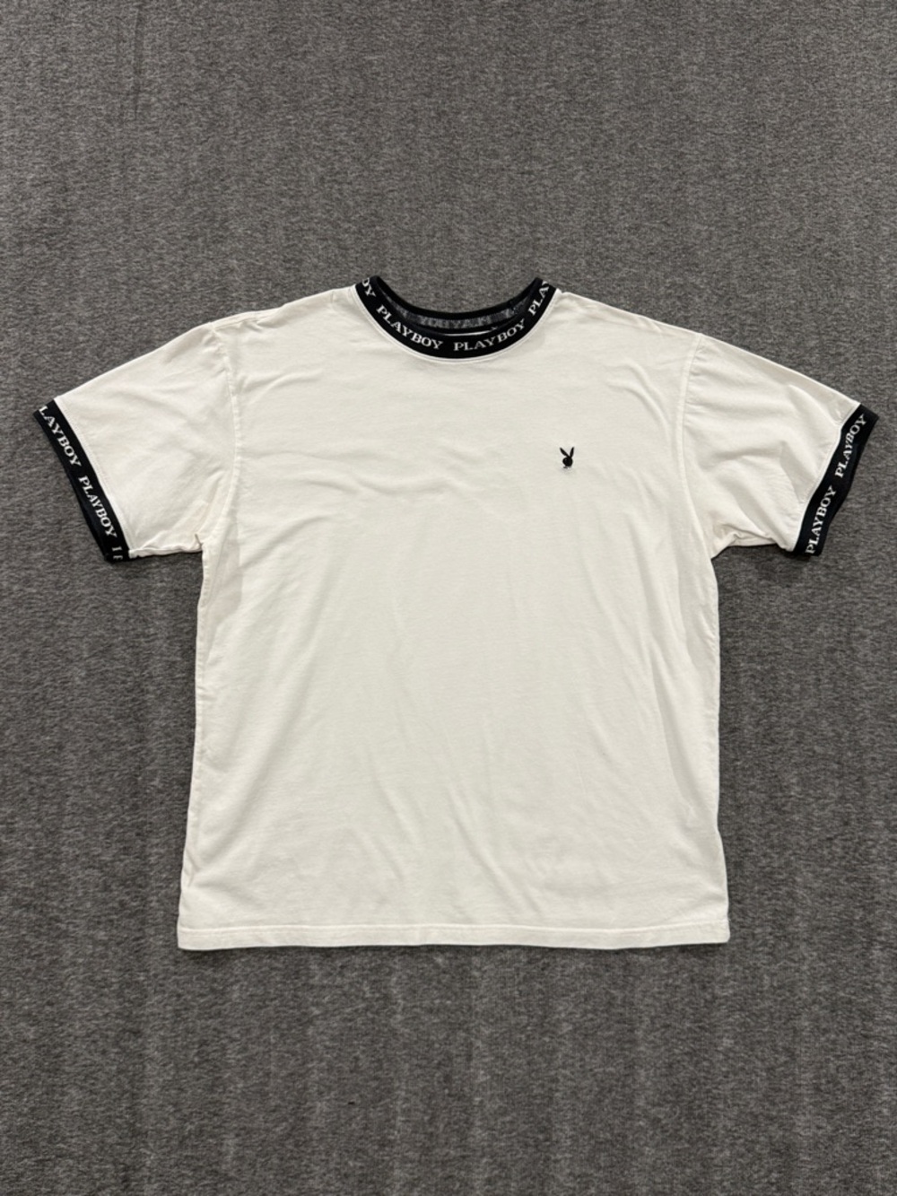 PLAYBOY by PacSun White Cotton T-Shirt Y2K Size Large